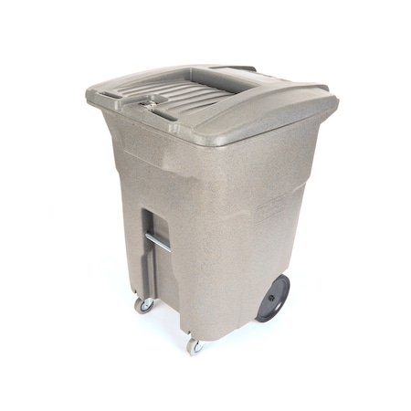 Toter 96 Gal. Graystone Document Trash Can with Wheels and Key Lid Lock CDC96